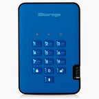 iStorage diskAshur2 HDD 2TB Blue | Secure portable hard drive | Password protected | Dust & water resistant | Hardware Encryption