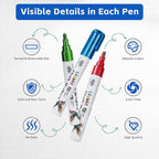 Chalk Markers for Blackboard 8 Metallic Colors, 6mm Reversible Bullet & Chisel Tips, Chalk Pens Wet & Dry Erasable Markers for Whiteboard, Chalkboard, Calendar, Windows, Glass, Signs