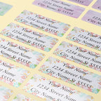 Personalized Address Labels - Custom Address Labels, Colorful Patterns, Set of 100, Matte Silver (2.6x1 Inch)