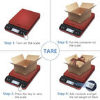 QP Shipping Scale, 86lb/0.1oz Digital Scale for Packages, Postal Scale with Hold/Tare Function, Back-lit LCD Display, Flip-up Holder, Shipping Scale for Small Business, Battery & Tape Measure Included