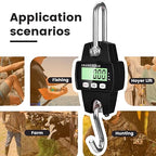 Digital Hanging Scale, 1102lb Crane Scale, 500kg Black Digital Electronic Weighing Scale with LCD Display for Hunting, Outdoor, Bass Fishing, Big Game, Farm