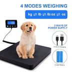 Digital Shipping Scale, 5g High Accuracy 440 lb Postal Scale with Hold and Tare Functions for Parcels/Luggage/Home, Silicone Surface, Extended LCD Display, Batteries and AC Adapter Included