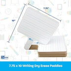 Flipside Products Rectangular Lined Dry Erase Answer Paddles, Double-Sided, Auction, Handheld Whiteboard, Handle Response Board, Classroom Dry Erase, Writing Practice, Pack of 12
