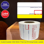 CEPRICO - Customizable CĀS Scale Labels - 144 Rolls of Thermal UPC Printing Scale Labels – Compatible with CĀS LST-8010 | Ideal for Supermarkets, Retailers and Grocery Stores