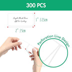 300 Removable Blank Food Labels, Water/Oil/Tear Resistant with Perforation Line for Freezer Food Containers Jars Pantry Organization (Each Measures 1” x 2”)
