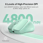 TECKNET Wireless Mouse (BT5.0/3.0 & 2.4G) Rechargeable 4800 DPI Silent USB A & Bluetooth Mouse 6 Buttons, Wide Compatibility - Green