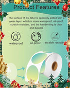 2 inch Round Thermal Labels, Thermal Printer Labels Sticker use for Barcode, Shipping, Customized, Circle Direct Thermal Stickers 500 PCS/1 Roll, Gradient Green