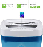 Aurora AU1232XA Anti-Jam 12-Sheet Crosscut Paper/Credit Card Shredder with 5.2-Gallon Wastebasket (White/Semi Translucent Blue)