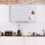 TOWON Tempered Glass Calendar Dry Erase Board for Wall, 3' x 2' Magnetic Whiteboard Calendar Planner for Office, Home, School Supplies, White, 36 x 24 Inches