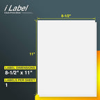 8.5" x 11" Full Sheet Label Sticker Paper for Laser & Inkjet Printers[200 Sheets,200 Labels]