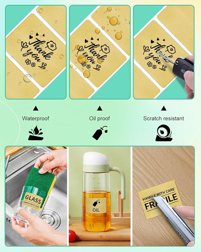 Square Thermal Label Compatible with M100/M110/M120/M260/M220/M150, 1.57'' x 1.18'' (40 x 30 mm), Sticker Thermal Labels for Logo/Thank You Label/Small Business/,230Pcs/Roll