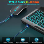 JOYACCESS Wireless Keyboard and Mouse Combo Backlit - Compact Quiet Keyboard with RGB Mouse, Rechargeable, Portable Cordless Keyboard Mouse Set for Mac, Windows, Laptop (Space Gray)