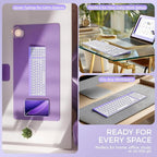 iClever Bluetooth Keyboard Quiet Typing Multi-Device USB-C Rechargeable – Slim Wireless Keyboard for Mac Windows iPad Office