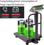 660lb Floor Industrial Platform Scale with Removable Guardrail Digital Scale with Accurate LB/KG High-Definition Displa Foldable for Weighing Luggage Package Shipping Double Sided Display