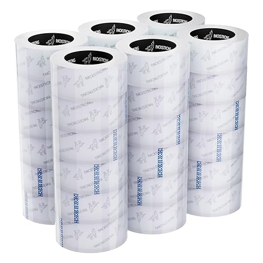 Packstrong Industrial Grade Clear Packing Tape 36 Rolls - 110 Yards per Roll - 2" Wide x 2.7 mil Thick, Acrylic Adhesive Heavy Duty Tape for Box Office Moving Packaging Shipping
