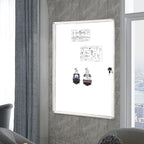 BIBOC 36x24 Inches Lockable Bulletin Boards White Board Frame Enclosed Display Case,with Magnets,for School Message Notice Whiteboard