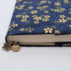 BLBMH A5 Book Cover for Paperbacks Adjustable Fabric Book Jacket Cover Protector Fit for 5.5x8.3 inch Hardcover Softcover Book Novels Notebook -Blue Cherry Blossoms 8.3in