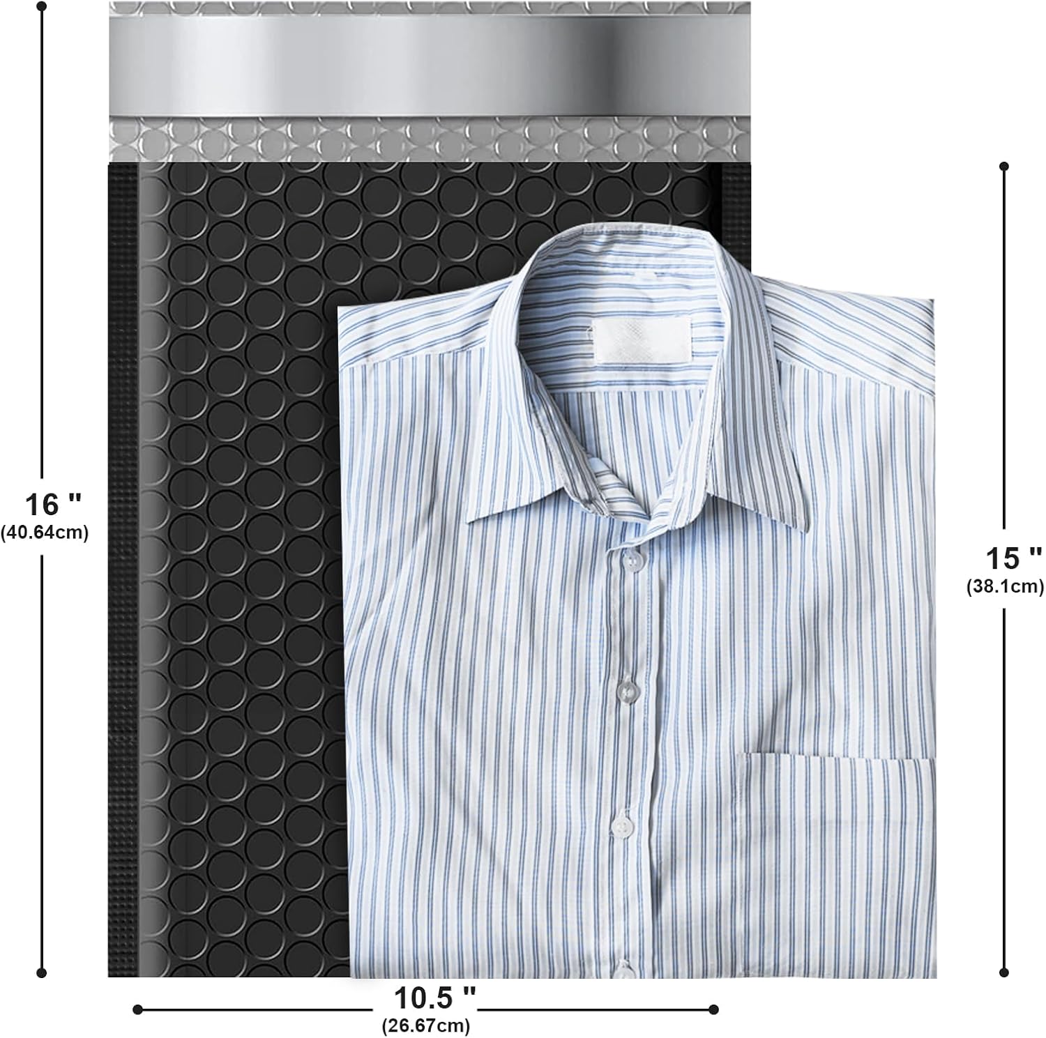 10.5x16 Poly Bubble Mailers #5 Padded Envelopes, 25Pcs Self Seal Mailing Envelopes Bubble Padded Mailers (Black)