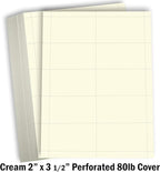 Hamilco Blank Business Cards Cardstock Paper - Cream Perforated Card Stock Heavy Weight 80 lb 3 1/2 x 2" – 100 Sheets 1000 Cards