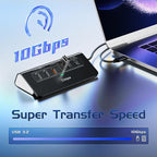 USB C Hub Ethernet, 10Gbps USB C Docking Station 10-in-1 with 4K@60Hz HDMI, Type-C & 2 USB A 3.2 Data, LAN, 2 USB A 2.0, PD 100W, SD/TF Ports, Powered USB Hub for Laptop, PC, iPhone 16/15, Mac