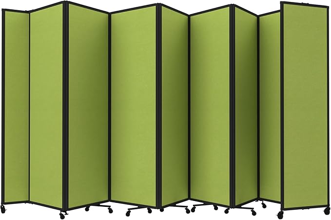 Versare Room Divider 360 Portable Wall Partition | Folding Panels | Large Freestanding Divider | Locking Wheels | Temporary Room Separator