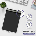 Black Large Poly Mailers 14.5x19 Inch | Strong Adhesive Self-Seal Mailer Bag | Tear, Tamper, Water Resistant Shipping Envelopes | Thick Strong polymailer Bags | Clothing Shipping Bags | 500 Pcs Bulk