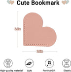Yuoyar 30Pcs Leather Heart Book Marks for Reading Women - Cute Bookmarks for Book Lovers - Unique Gifts for Women