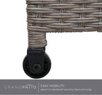 Grand patio 108 Gallon Deck Storage Box Indoor Outdoor Wicker Bin for Patio Furniture Cushions Garden Tools Pool Accessories, Greige