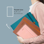 POPRUN Pocket Calendar 2026 (Small Size- 4'' x 6.25") Weekly and Monthly for Purse - Planner 2026 (Jan. 2026 - Dec. 2026) with Vegan Leather Soft Cover, Plastic Ruler, Pen Holder and More - Green