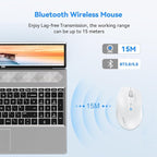 TECKNET Bluetooth Mouse, 4800 DPI Wireless Mouse, 2-Year Battery 6 Adjustable DPI, 6 Buttons Compatible with Laptop/Windows/Computer - White