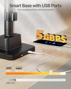 monTEK 17-57 Inch Dual Ultrawide Monitor Arm for Up to 59.4lbs Screen, Aluminum Heavy-Duty Gas Spring Vertical Stackable Curved Screen Adjustable Monitor Stand,75/100mm Vesa Mount, Black