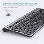 Wireless Keyboard Mouse Combo, J JOYACCESS 2.4G Ergonomic Computer Keyboard,Ergonomic Wireless Mouse for PC,Windows, Laptop, Desktop, Chromebook,Mac-Grey