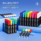 SILENART Orange Chalk Markers 2 Pack - Orange Dry Erase Markers Pen - Liquid Chalk Markers for Chalkboard, Window, Glass, Mirror, Blackboard