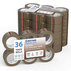 36 Rolls [Upgraded] 2" Brown Premium Packing Tape, 110 Yards, 2.2 mil, Heavy Duty Packaging Tape for Shipping, Moving, Sealing - Stronger & Thicker