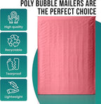Levex - #000 4" x 8" [5 Pack] Pink Poly Bubble Mailers, Padded Envelope Mailers, Packing Envelope & Mailing Bags for Shipping