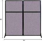 Versare Workstation Partition | Portable Wall Divider | Modern Office Cubicle | Free Standing Privacy Screen | Flexible Work Space | 66" x 70" Cloud Gray Fabric Panels