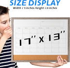 Dry Erase Calendar Whiteboard, 17" x 13" Magnetic Whiteboard Cork Board Combo, Reusable Monthly Planner with 8 Markers, Eraser, Magnets and Push Pins to Hang Dry Erase Board for Home, School - Gray