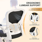 Office Chair, Ergonomic Desk Chairs 330LBS Capacity High Back Mesh Computer Chair with Flip-up Armrests, Comfy Work Chair with Adjustable Lumbar Support, Rolling Chair