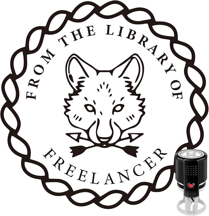 Custom Ink Stamp | Personalized Self Inking Stamp Gifts for Book Lovers, Readers, Teachers | 5 Ink Colors (Design-02)