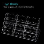 Business Acrylic Card Holder Display for Desk, 12 Slots 4 Tiers Multiple-Clear Acrylic Business Card Stand Set, Holds Approximately 600 Cards