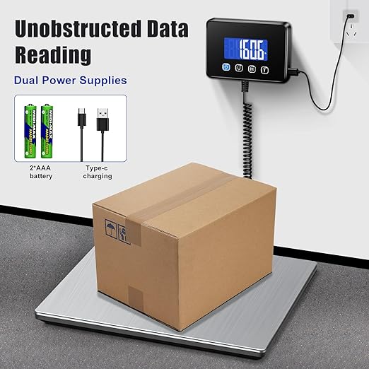 Shipping Scale, 660lbs Heavy Duty Digital Postal Scale for Packages, 0.35oz High Accurate Postage Scale for Small Business, Luggage, Home Use, Battery & Charging Cable Include