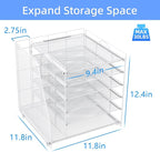 Gianotter Desk Organizers and Accessories, 6-Tier Paper Organizer with Magazine Rack, Office Desk Accessories & Workspace (White)