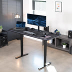 VIVO Electric 71 x 30 in Standing Desk with Full-Size RGB Mouse Pad, Memory Height Adjustment, 1B Series, Black Top Black Frame, DESK-KIT-1B7BP