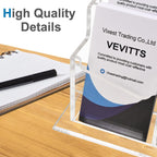 Clear Vertical Business Card Holder for Desk, Office Acrylic Business Card Display Holder Desktop Organizer Storage Cards Holders, Clear 4 Tiers 16 Pockets