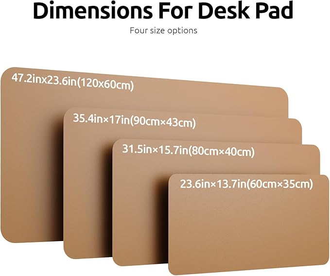 YSAGi Leather Desk Protector, Office Mat, Large Mouse Mat, Non-Slip PU Leather Blotter, Laptop Desk Mat, Waterproof Writing Pad for Office and Home (Khaki, 31.5" x 15.8")
