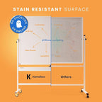 Rolling Dry Erase Board 60 x 46 - Large Portable Magnetic Whiteboard with Stand - Double Sided Easel Style Whiteboard with Wheels - Mobile Standing White Board for Office, Classroom & Home