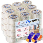 36 Rolls Clear Packaging Tape with Dispenser, 1.88" X 60 yd Shipping Tape Bulk, Total 2160 Yards, 2.7 mil, 3" Core, Heavy Duty Packing Tape Refills for Moving Boxes, Package, Mailing