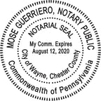 Round Notary Stamp for State of Pennsylvania- Self Inking Stamp - Top Brand Unit with Bottom Locking Cover for Longer Lasting Stamp - 5 Year Warranty