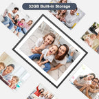 Large 32GB Digital Picture Frame Electronic Calendar - 16.2 Inch Wall Mountable Wi-Fi Picture Frame, Auto-Rotate, Motion Sensor, Share Photos Video via App Email, Free Cloud Storage, Gift for Him