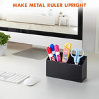 BEYGORM Magnetic Dry Erase Marker Holder for Whiteboard,Non-slip Acrylic Magnet Pen Holder for Fridge Refrigerator,Locker Organizer for Work,Locker Accessories,Pencil Cup for Desk(Black)